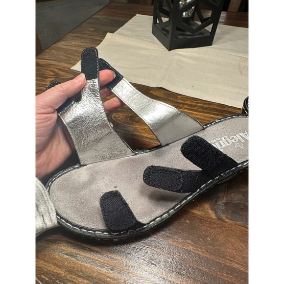 Alegria Women's‎ Black Glitter Wedge Sandals Size 40 or US 9.5-10 - Picture 8 of 13